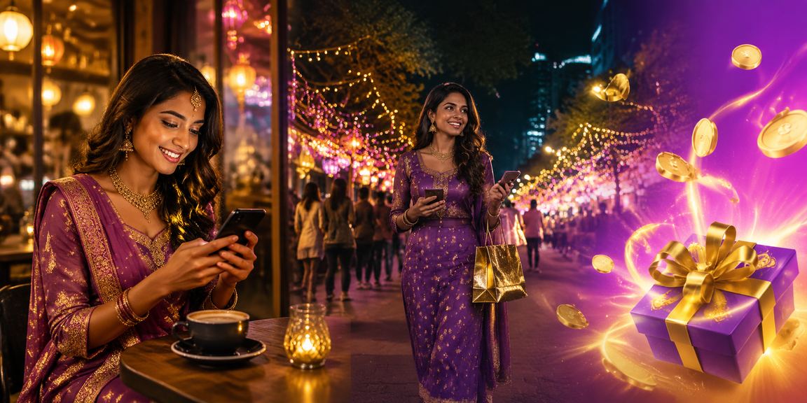 Mobile payment options in a crowded Bangalore market during night